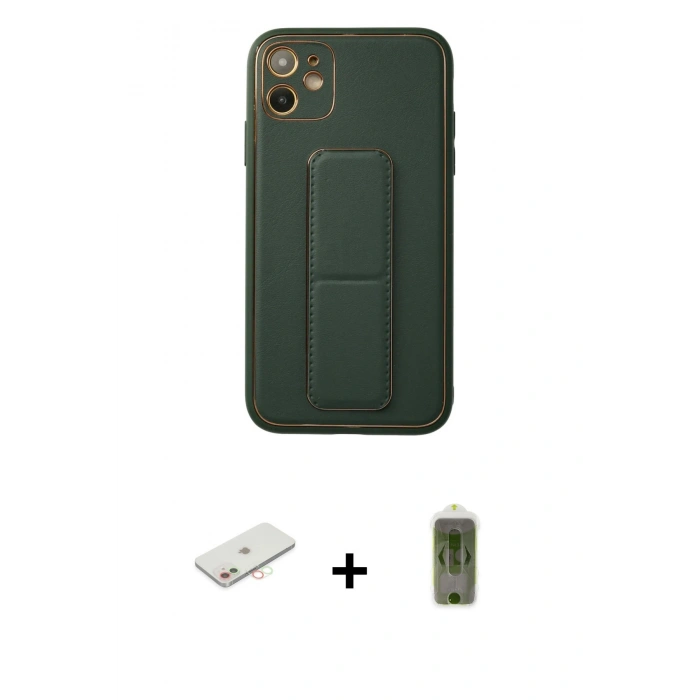 MARSİLYAN™- iPhone 12 Kılıf Akış Doku - Siyah Joko Magic 5D Hayalet Cam + Renkli Kamera Lens Koruma Cam - YL