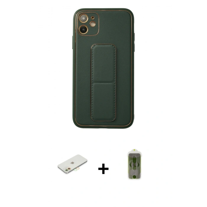 MARSİLYAN™- iPhone 12 Kılıf Akış Doku - Siyah Joko Magic 5D Hayalet Cam + Renkli Kamera Lens Koruma Cam - TU