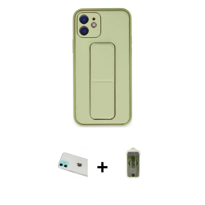 MARSİLYAN™- iPhone 12 Kılıf Akış Doku - Siyah Joko Magic 5D Hayalet Cam + Rainbow Kamera Lens Koruma Cam - YL