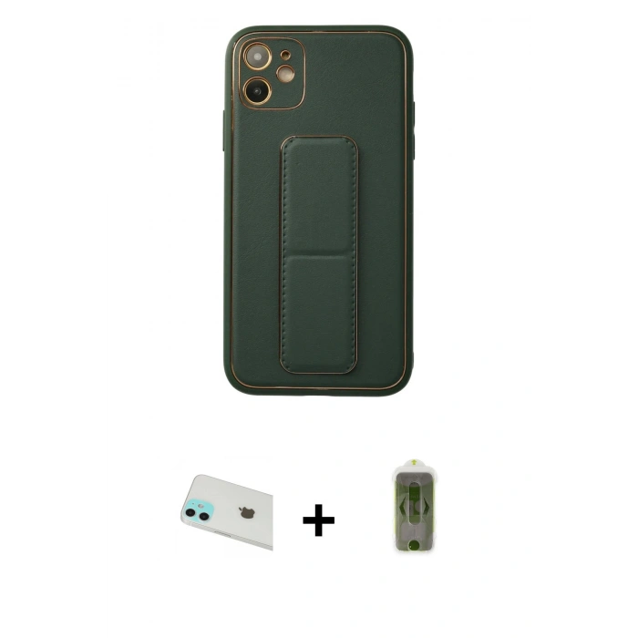 MARSİLYAN™- iPhone 12 Kılıf Akış Doku - Siyah Joko Magic 5D Hayalet Cam + Rainbow Kamera Lens Koruma Cam - YL