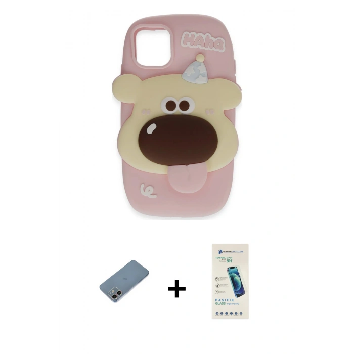 MARSİLYAN™- iPhone 12 Kılıf Akış Yansıma - Şeffaf Pasifik Cam Ekran Koruyucu + Shine Kamera Lens Koruma Cam - GI