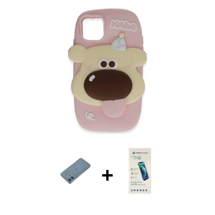 MARSİLYAN™- iPhone 12 Kılıf Akış Yansıma - Şeffaf Pasifik Cam Ekran Koruyucu + Shine Kamera Lens Koruma Cam - MI