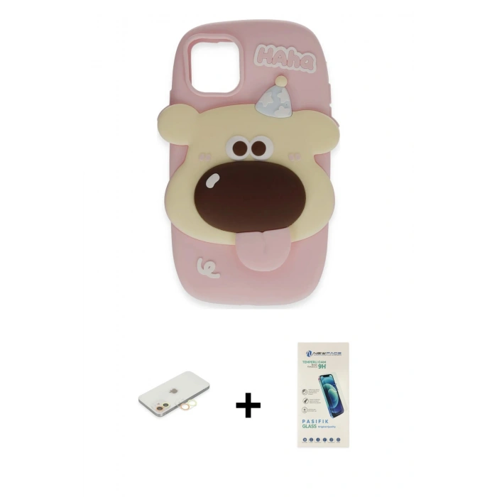 MARSİLYAN™- iPhone 12 Kılıf Akış Yansıma - Şeffaf Pasifik Cam Ekran Koruyucu + Renkli Kamera Lens Koruma Cam - SI