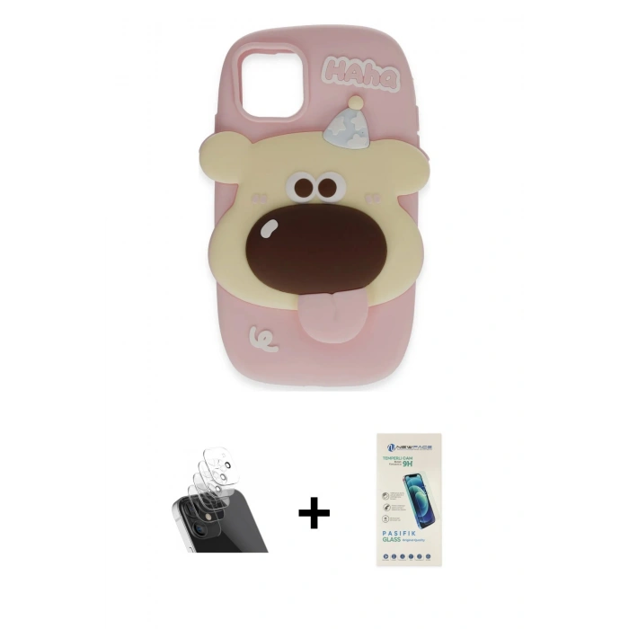 MARSİLYAN™- iPhone 12 Kılıf Akış Yansıma - Şeffaf Pasifik Cam Ekran Koruyucu + Kamera Lens Koruma Cam - SF