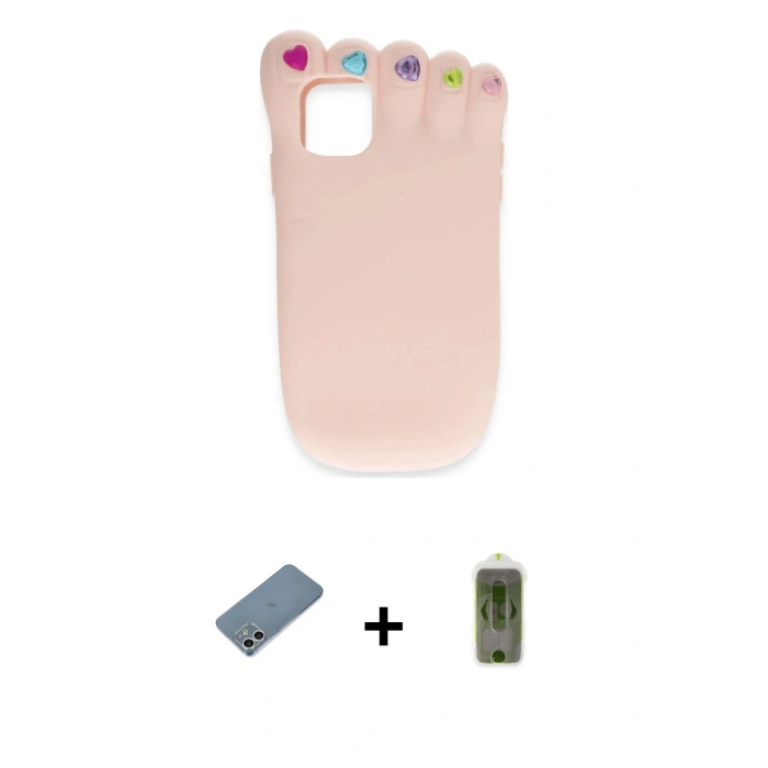 MARSİLYAN™- iPhone 12 Kılıf Akış Yansıma - Siyah Joko Magic 5D Hayalet Cam + Shine Kamera Lens Koruma Cam - GS
