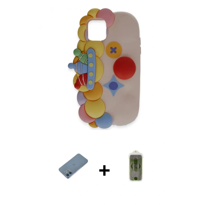 MARSİLYAN™- iPhone 12 Kılıf Akış Yansıma - Siyah Joko Magic 5D Hayalet Cam + Shine Kamera Lens Koruma Cam - MI