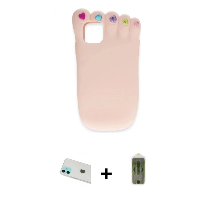 MARSİLYAN™- iPhone 12 Kılıf Akış Yansıma - Siyah Joko Magic 5D Hayalet Cam + Yeşil Rainbow Kamera Lens Koruma Cam