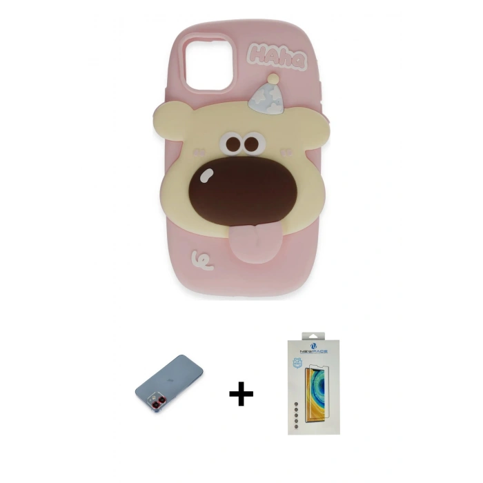 MARSİLYAN™- iPhone 12 Kılıf Akış Yansıma - Siyah Polymer Nano Ekran Koruyucu + Metal Kamera Lens Koruma Cam - KI