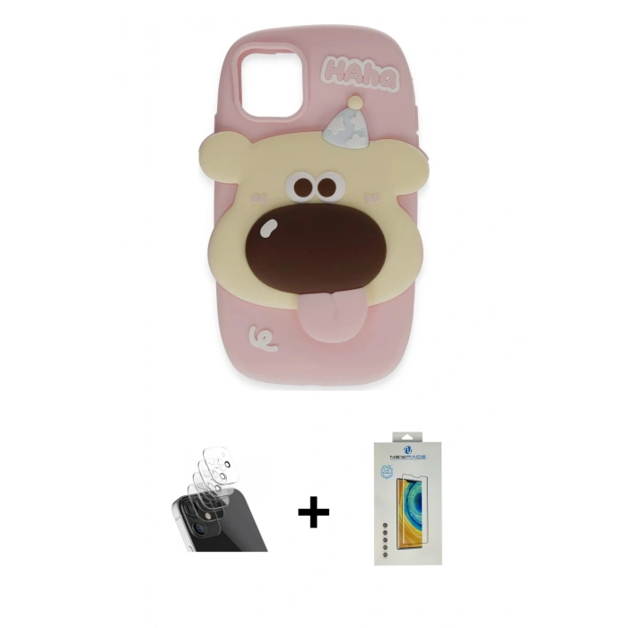 MARSİLYAN™- iPhone 12 Kılıf Akış Yansıma - Siyah Polymer Nano Ekran Koruyucu + Kamera Lens Koruma Cam - SF