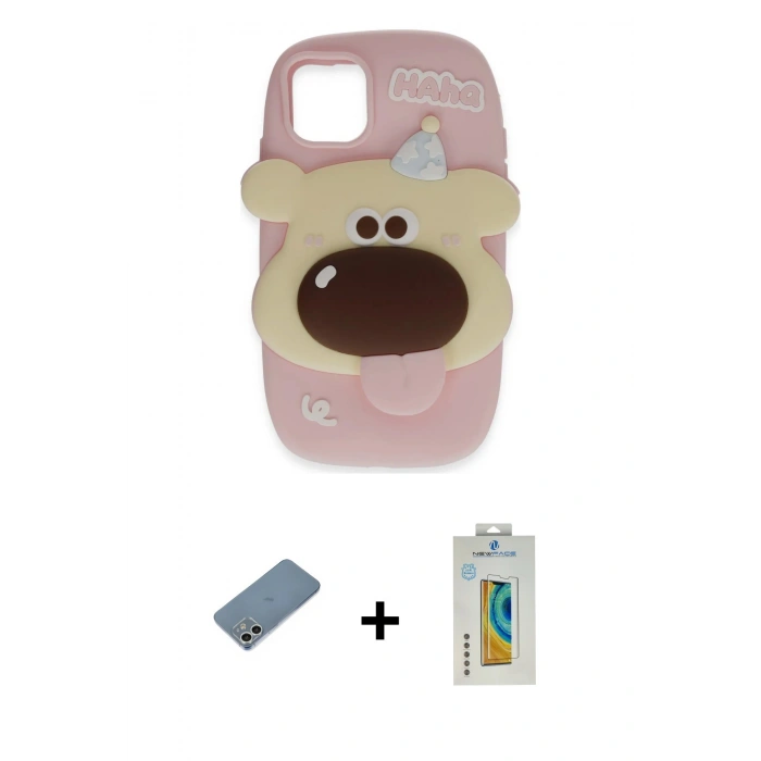 MARSİLYAN™- iPhone 12 Kılıf Akış Yansıma - Siyah Polymer Nano Ekran Koruyucu + Shine Kamera Lens Koruma Cam - GS