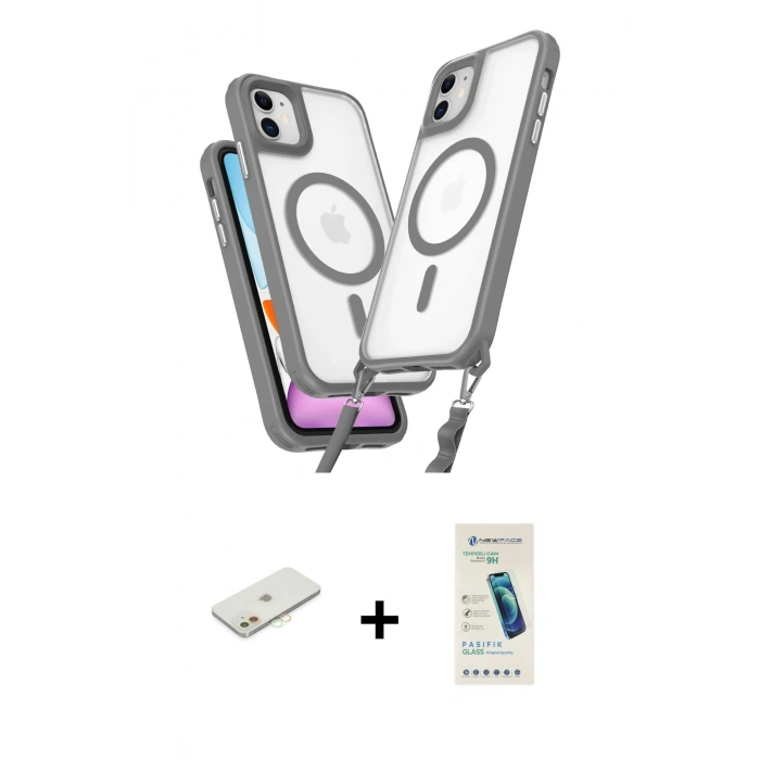 MARSİLYAN™- iPhone 12 Kılıf Atlas Doku Koleksiyonu - Şeffaf Pasifik Cam Ekran Koruyucu + Renkli Kamera Lens Koruma Cam - TU
