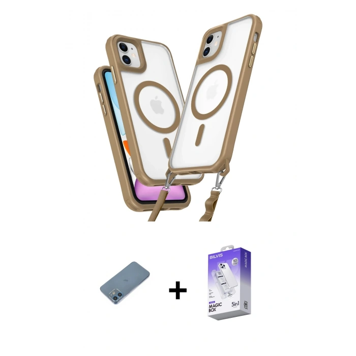 MARSİLYAN™- iPhone 12 Kılıf Atlas Doku Koleksiyonu - Siyah Bilvis 5in1 3D Magic Cam Ekran Koruyucu + Shine Kamera Lens Koruma Cam - MI