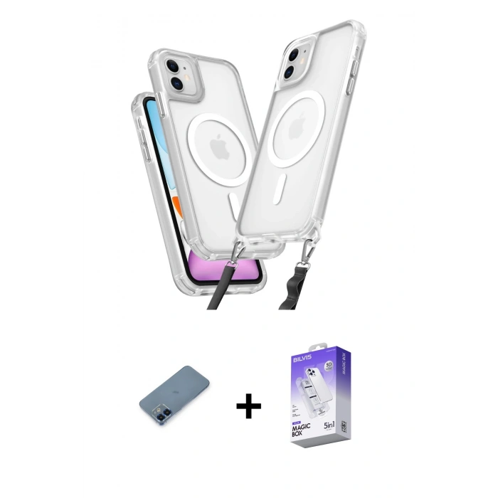 MARSİLYAN™- iPhone 12 Kılıf Atlas Doku Koleksiyonu - Siyah Bilvis 5in1 3D Magic Cam Ekran Koruyucu + Metal Kamera Lens Koruma Cam - MI
