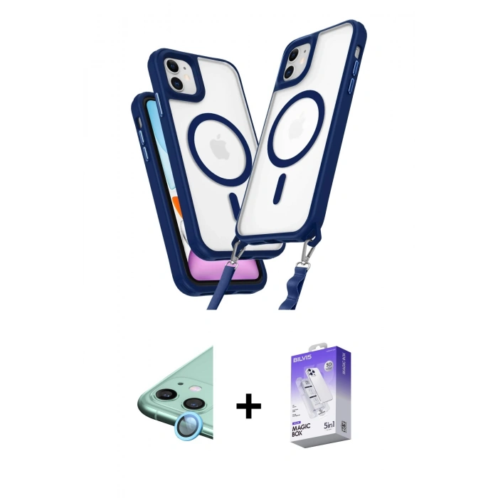 MARSİLYAN™- iPhone 12 Kılıf Atlas Doku Koleksiyonu - Siyah Bilvis 5in1 3D Magic Cam Ekran Koruyucu + Raze Metal Kamera Lens - MI