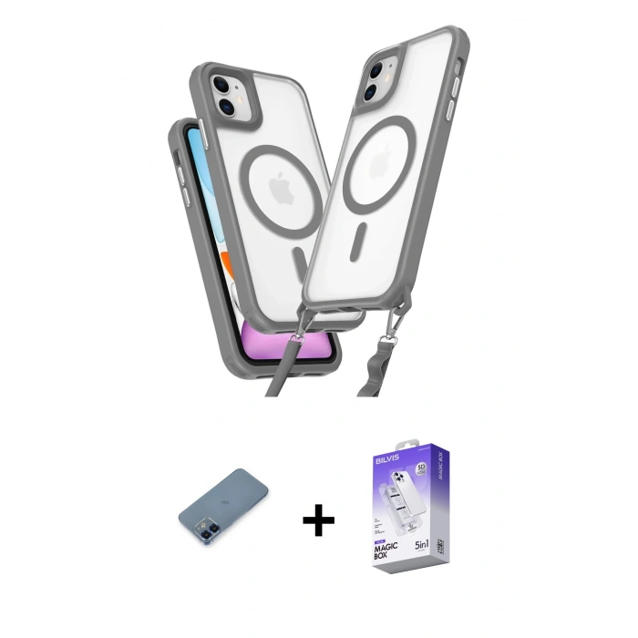 MARSİLYAN™- iPhone 12 Kılıf Atlas Doku Koleksiyonu - Siyah Bilvis 5in1 3D Magic Cam Ekran Koruyucu + Metal Kamera Lens Koruma Cam - MI