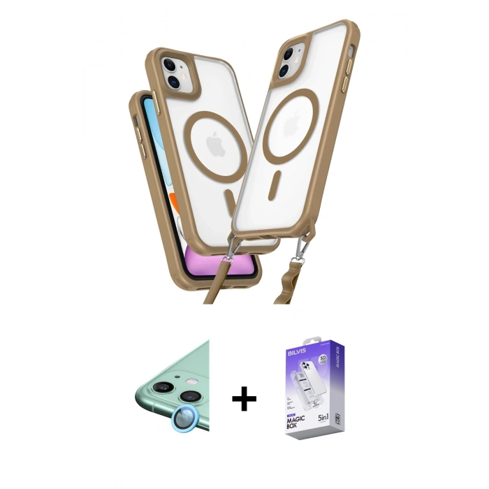 MARSİLYAN™- iPhone 12 Kılıf Atlas Doku Koleksiyonu - Siyah Bilvis 5in1 3D Magic Cam Ekran Koruyucu + Raze Metal Kamera Lens - MI