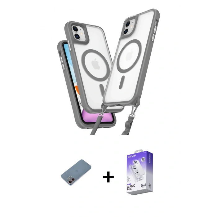 MARSİLYAN™- iPhone 12 Kılıf Atlas Doku Koleksiyonu - Siyah Bilvis 5in1 3D Magic Cam Ekran Koruyucu + Shine Kamera Lens Koruma Cam - PE