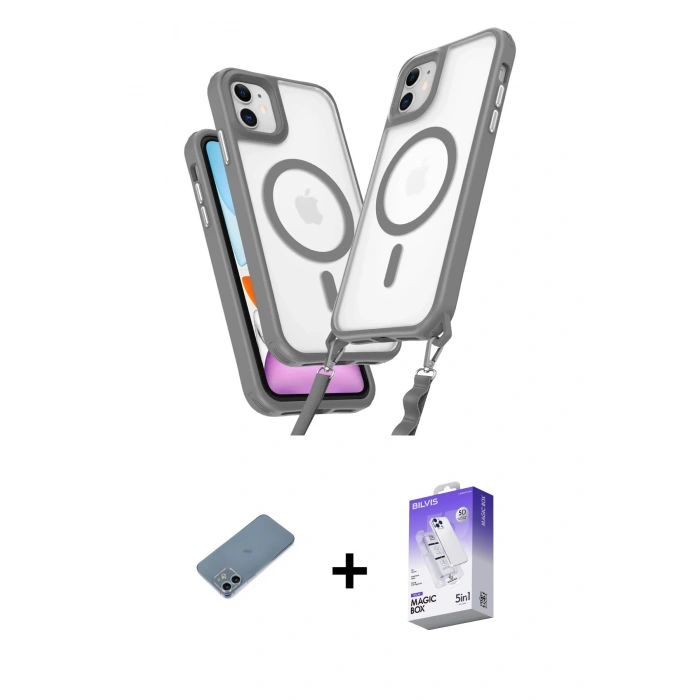 MARSİLYAN™- iPhone 12 Kılıf Atlas Doku Koleksiyonu - Siyah Bilvis 5in1 3D Magic Cam Ekran Koruyucu + Shine Kamera Lens Koruma Cam - SABE