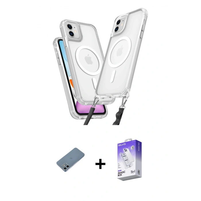 MARSİLYAN™- iPhone 12 Kılıf Atlas Doku Koleksiyonu - Siyah Bilvis 5in1 3D Magic Cam Ekran Koruyucu + Shine Kamera Lens Koruma Cam - SABE