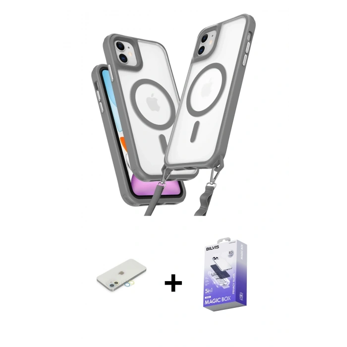 MARSİLYAN™- iPhone 12 Kılıf Atlas Doku Koleksiyonu - Siyah Bilvis 5in1 5D Magic Hayalet Cam Ekran Koruyucu + Renkli Kamera Lens Koruma Cam - SI