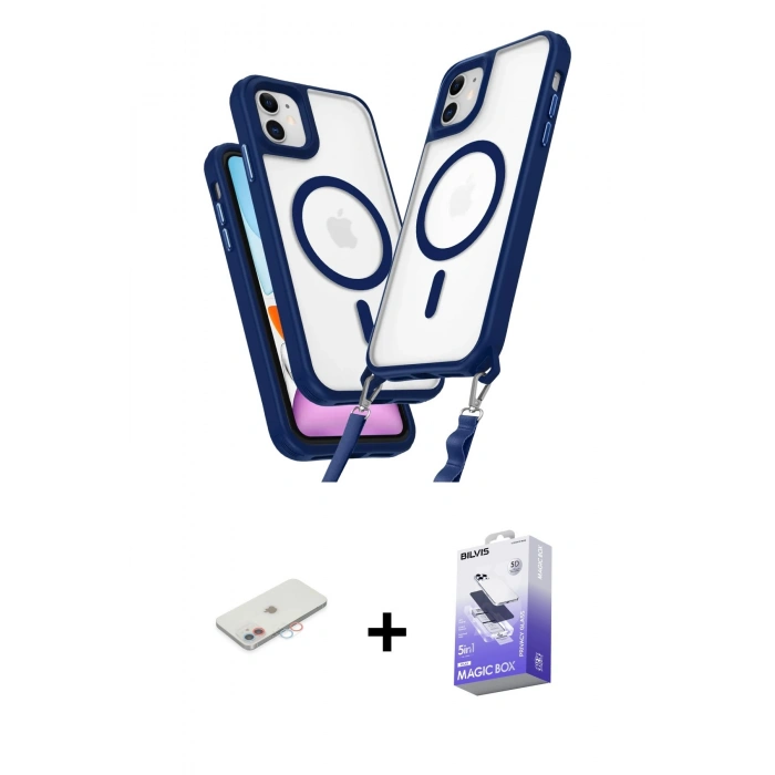 MARSİLYAN™- iPhone 12 Kılıf Atlas Doku Koleksiyonu - Siyah Bilvis 5in1 5D Magic Hayalet Cam Ekran Koruyucu + Renkli Kamera Lens Koruma Cam - PE