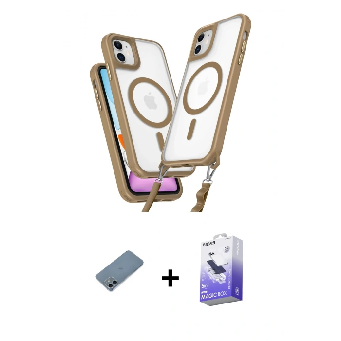 MARSİLYAN™- iPhone 12 Kılıf Atlas Doku Koleksiyonu - Siyah Bilvis 5in1 5D Magic Hayalet Cam Ekran Koruyucu + Shine Kamera Lens Koruma Cam - SABE
