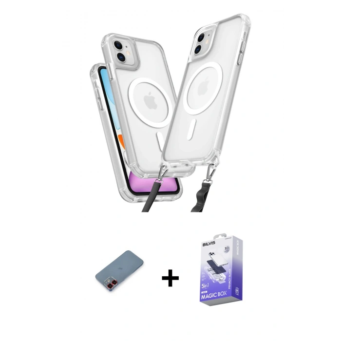 MARSİLYAN™- iPhone 12 Kılıf Atlas Doku Koleksiyonu - Siyah Bilvis 5in1 5D Magic Hayalet Cam Ekran Koruyucu + Metal Kamera Lens Koruma Cam - KI