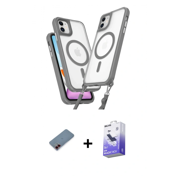 MARSİLYAN™- iPhone 12 Kılıf Atlas Doku Koleksiyonu - Siyah Bilvis 5in1 5D Magic Hayalet Cam Ekran Koruyucu + Metal Kamera Lens Koruma Cam - KI