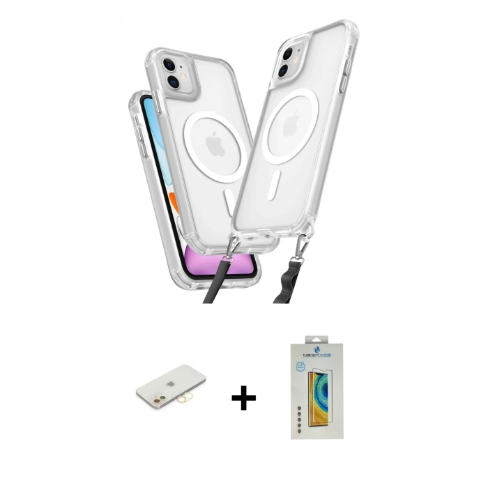 MARSİLYAN™- iPhone 12 Kılıf Atlas Doku Koleksiyonu - Siyah Polymer Nano Ekran Koruyucu + Renkli Kamera Lens Koruma Cam - SI