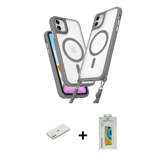 MARSİLYAN™- iPhone 12 Kılıf Atlas Doku Koleksiyonu - Siyah Polymer Nano Ekran Koruyucu + Renkli Kamera Lens Koruma Cam - SI