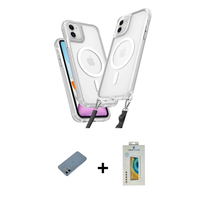 MARSİLYAN™- iPhone 12 Kılıf Atlas Doku Koleksiyonu - Siyah Polymer Nano Ekran Koruyucu + Shine Kamera Lens Koruma Cam - SABE