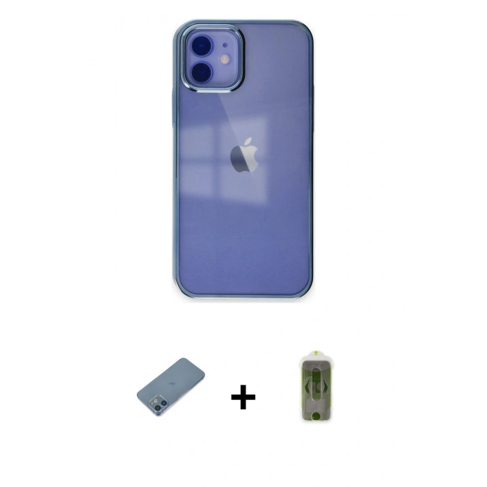 MARSİLYAN™- iPhone 12 Kılıf Doruk Doku Prime - Siyah Joko Magic 5D Hayalet Cam + Shine Kamera Lens Koruma Cam - MI