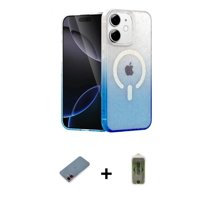 MARSİLYAN™- iPhone 12 Kılıf Eksen Minimal Özel Seri - Siyah Joko Magic 5D Hayalet Cam + Metal Kamera Lens Koruma Cam - KI