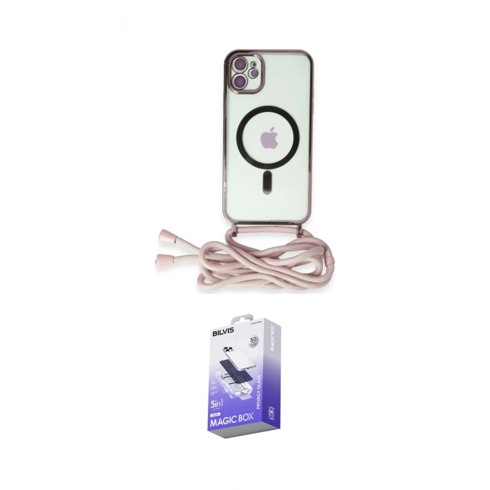 MARSİLYAN™- iPhone 12 Kılıf Eksen Özel Seri - Siyah Bilvis 5in1 5D Magic Hayalet Cam Ekran Koruyucu