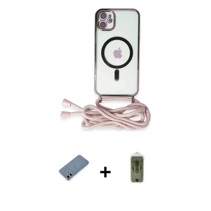 MARSİLYAN™- iPhone 12 Kılıf Eksen Özel Seri - Siyah Joko Magic 5D Hayalet Cam + Metal Kamera Lens Koruma Cam - AKYL