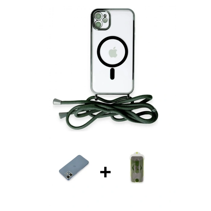 MARSİLYAN™- iPhone 12 Kılıf Eksen Özel Seri - Siyah Joko Magic 5D Hayalet Cam + Metal Kamera Lens Koruma Cam - AKYL