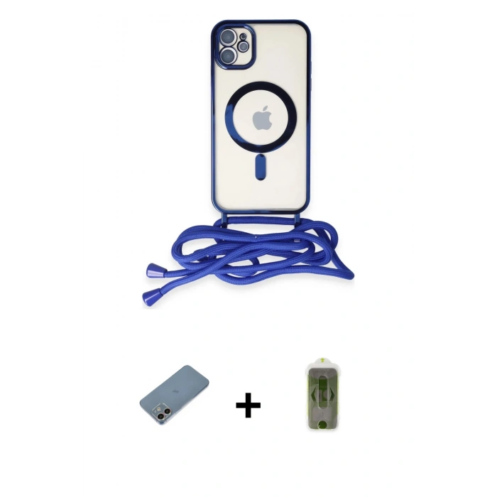 MARSİLYAN™- iPhone 12 Kılıf Eksen Özel Seri - Siyah Joko Magic 5D Hayalet Cam + Shine Kamera Lens Koruma Cam - GI