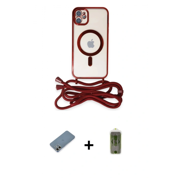 MARSİLYAN™- iPhone 12 Kılıf Eksen Özel Seri - Siyah Joko Magic 5D Hayalet Cam + Metal Kamera Lens Koruma Cam - GD