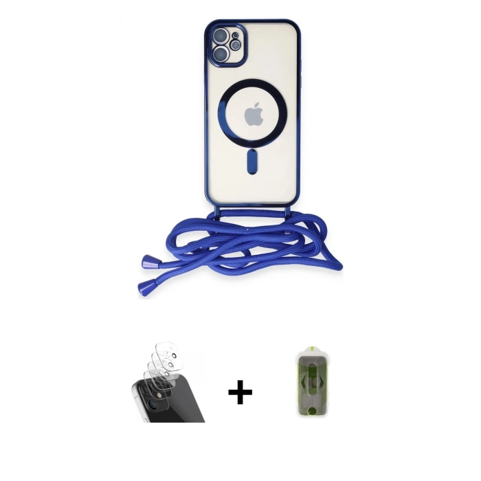 MARSİLYAN™- iPhone 12 Kılıf Eksen Özel Seri - Siyah Joko Magic 5D Hayalet Cam + Kamera Lens Koruma Cam - SF