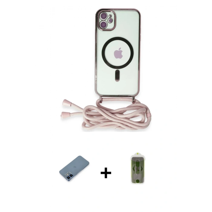 MARSİLYAN™- iPhone 12 Kılıf Eksen Özel Seri - Siyah Joko Magic 5D Hayalet Cam + Metal Kamera Lens Koruma Cam - MI