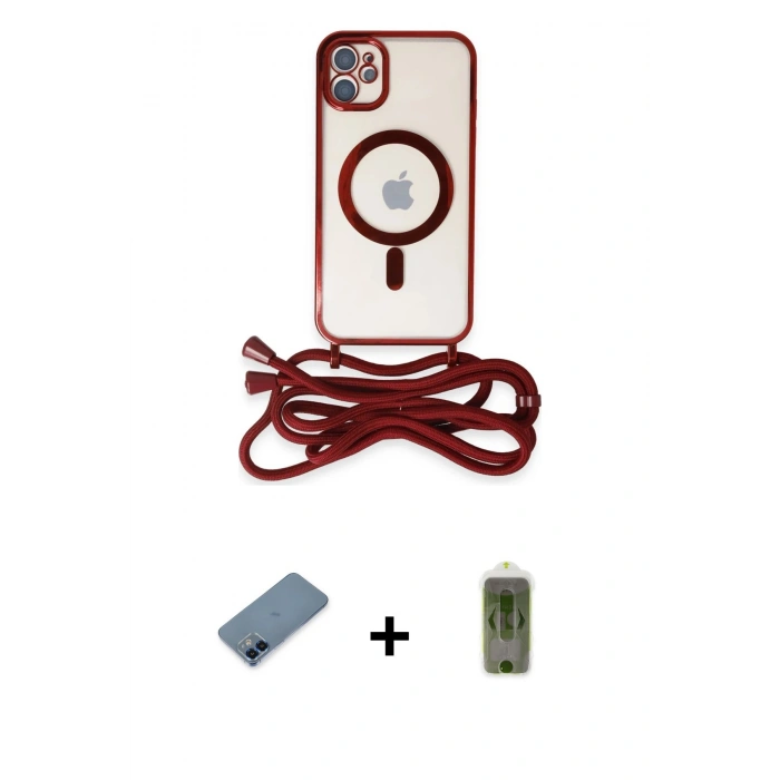 MARSİLYAN™- iPhone 12 Kılıf Eksen Özel Seri - Siyah Joko Magic 5D Hayalet Cam + Metal Kamera Lens Koruma Cam - MI