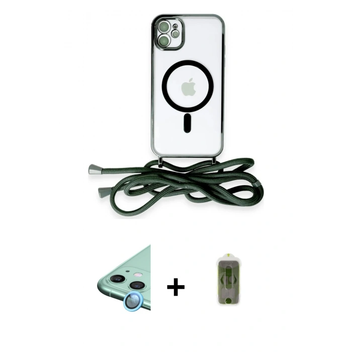 MARSİLYAN™- iPhone 12 Kılıf Eksen Özel Seri - Siyah Joko Magic 5D Hayalet Cam + Raze Metal Kamera Lens - MI
