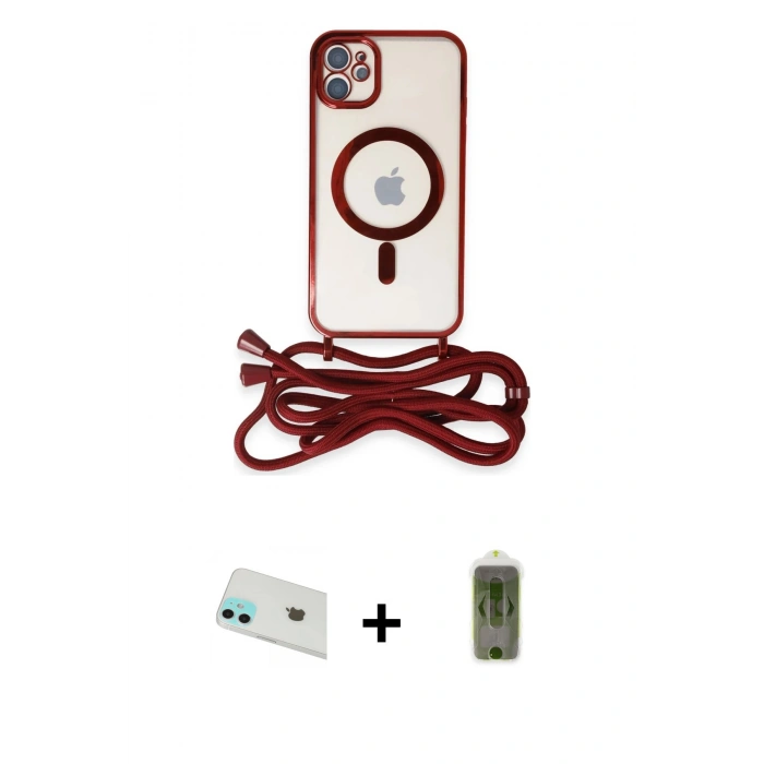 MARSİLYAN™- iPhone 12 Kılıf Eksen Özel Seri - Siyah Joko Magic 5D Hayalet Cam + Rainbow Kamera Lens Koruma Cam - YL