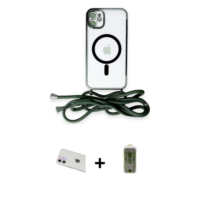 MARSİLYAN™- iPhone 12 Kılıf Eksen Özel Seri - Siyah Joko Magic 5D Hayalet Cam + Rainbow Kamera Lens Koruma Cam - MR
