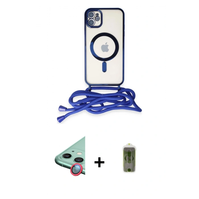 MARSİLYAN™- iPhone 12 Kılıf Eksen Özel Seri - Siyah Joko Magic 5D Hayalet Cam + Raze Metal Kamera Lens - KI