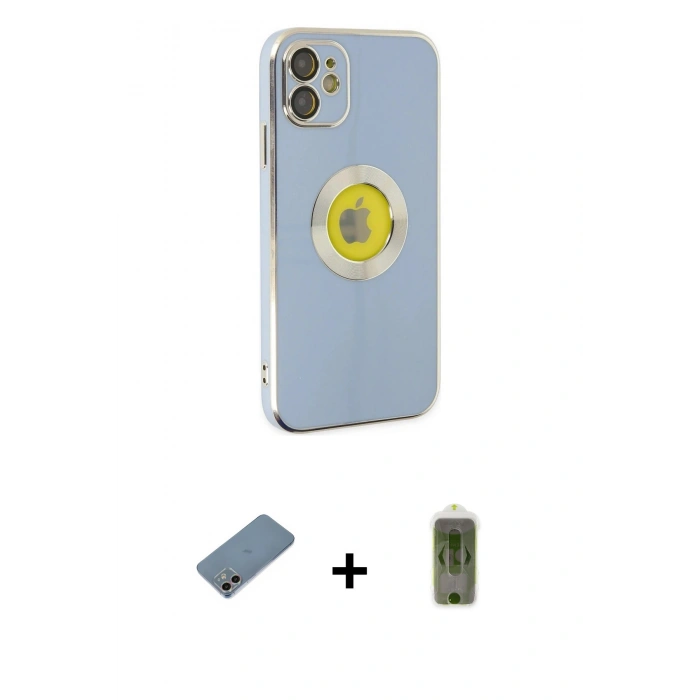 MARSİLYAN™- iPhone 12 Kılıf İz Form Serisi - Siyah Joko Magic 5D Hayalet Cam + Shine Kamera Lens Koruma Cam - GI