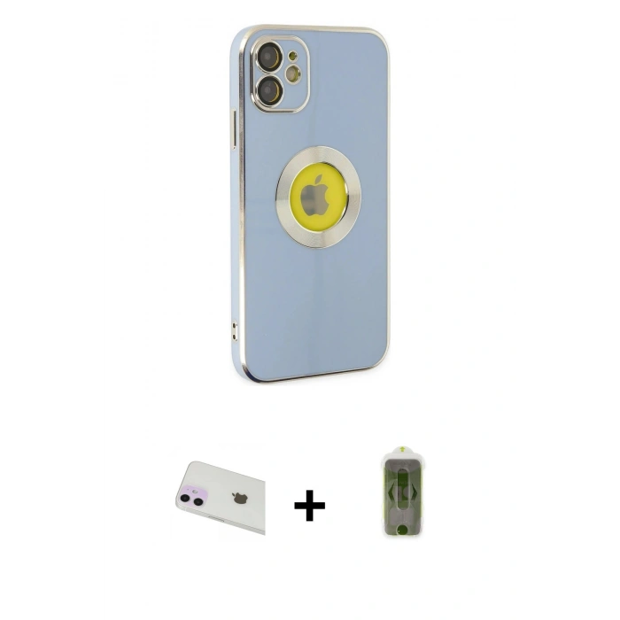MARSİLYAN™- iPhone 12 Kılıf İz Form Serisi - Siyah Joko Magic 5D Hayalet Cam + Rainbow Kamera Lens Koruma Cam - MR