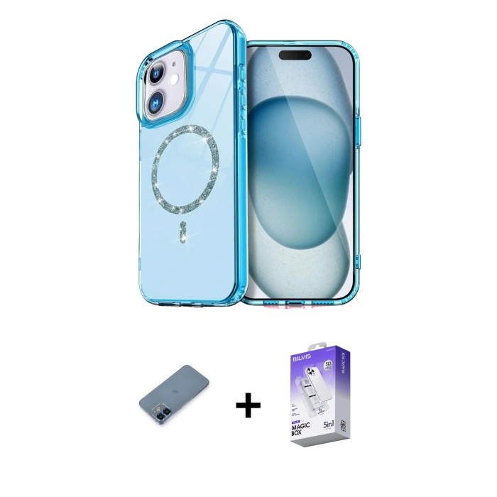 MARSİLYAN™- iPhone 12 Kılıf Kıvılcım Form Prime - Siyah Bilvis 5in1 3D Magic Cam Ekran Koruyucu + Metal Kamera Lens Koruma Cam - MI
