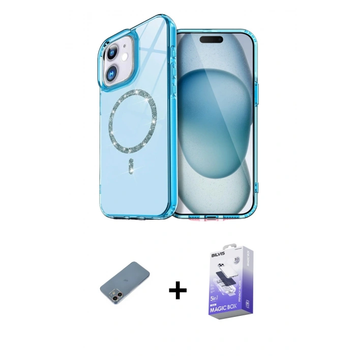 MARSİLYAN™- iPhone 12 Kılıf Kıvılcım Form Prime - Siyah Bilvis 5in1 5D Magic Hayalet Cam Ekran Koruyucu + Shine Kamera Lens Koruma Cam - GI