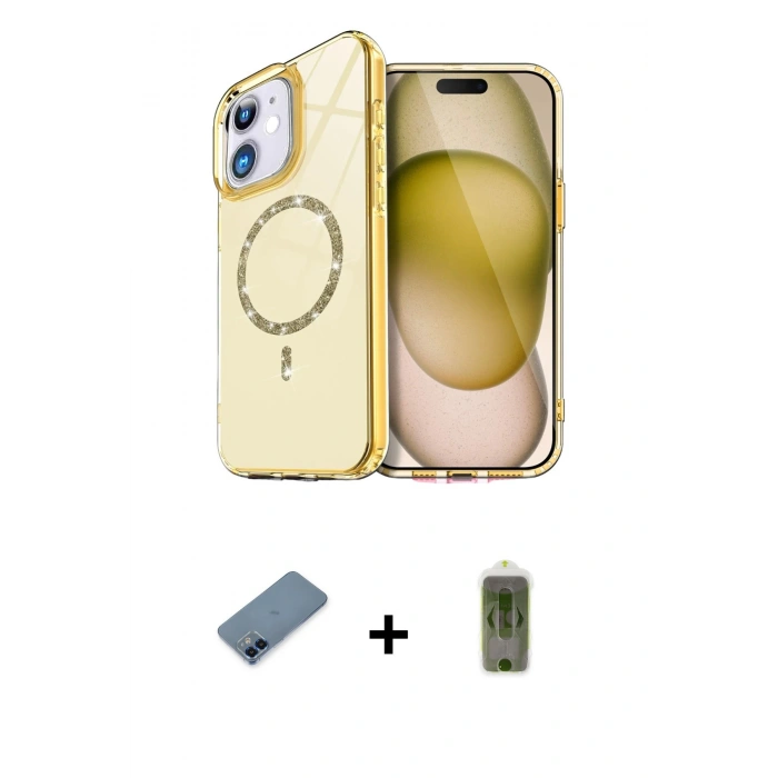 MARSİLYAN™- iPhone 12 Kılıf Kıvılcım Form Prime - Siyah Joko Magic 5D Hayalet Cam + Metal Kamera Lens Koruma Cam - MI